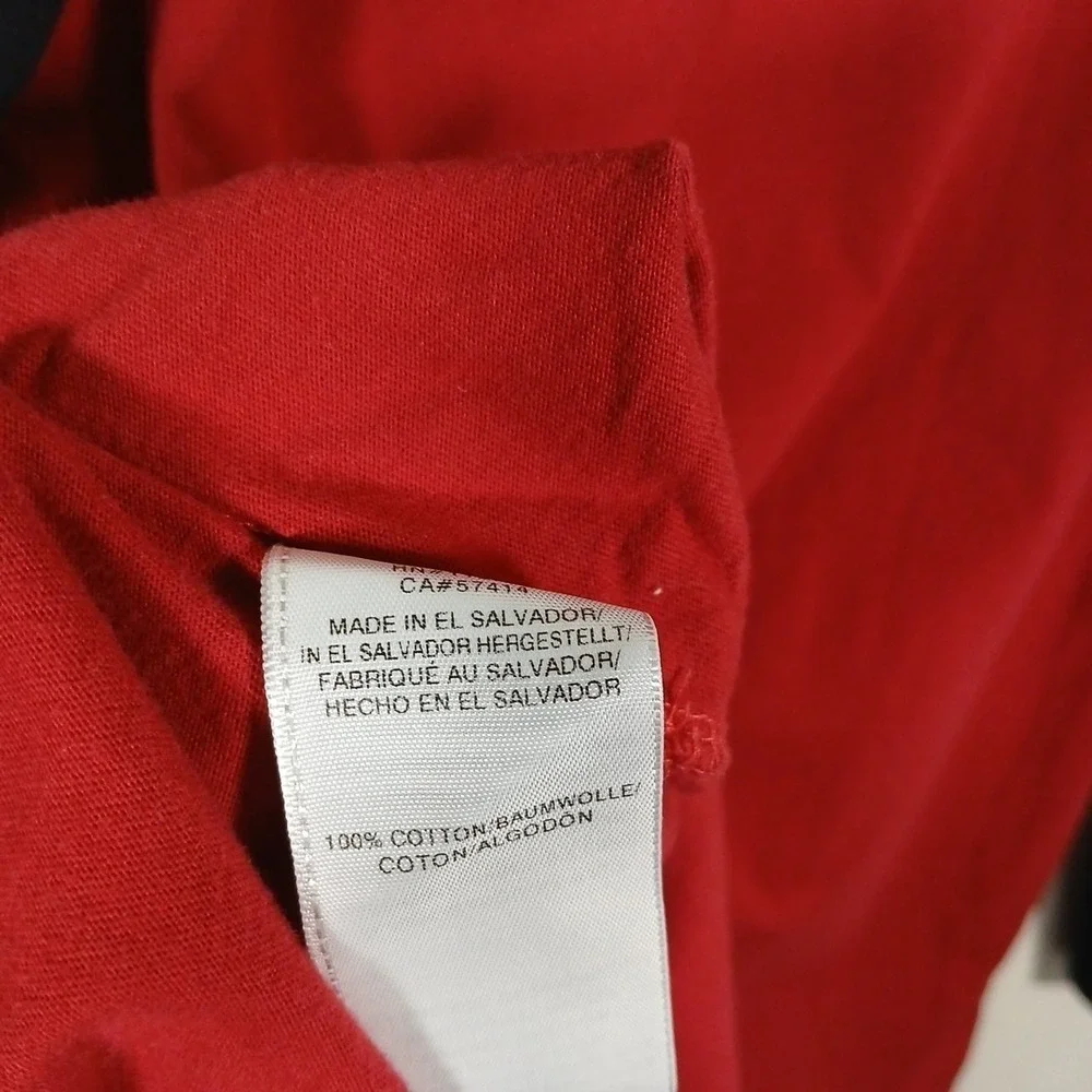 True Religion Raglan Shirt Logo Long Sleeve‎ Graphic Tee Men's Large Red Cotton